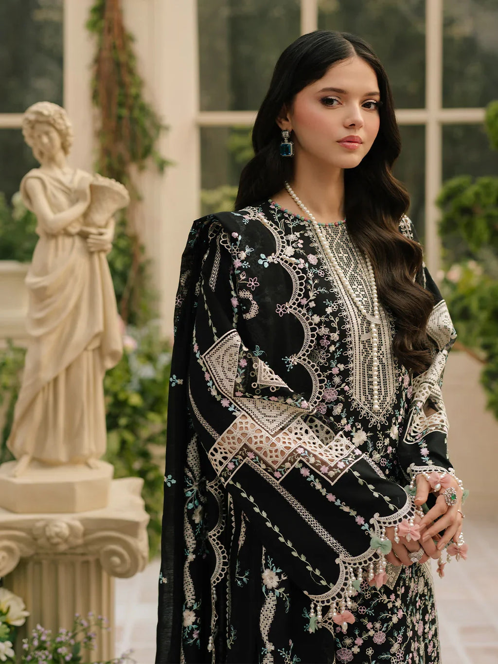 BIN ILYAS - 3PC Luxury Dhanak Embroidered Suit (SYT-544)