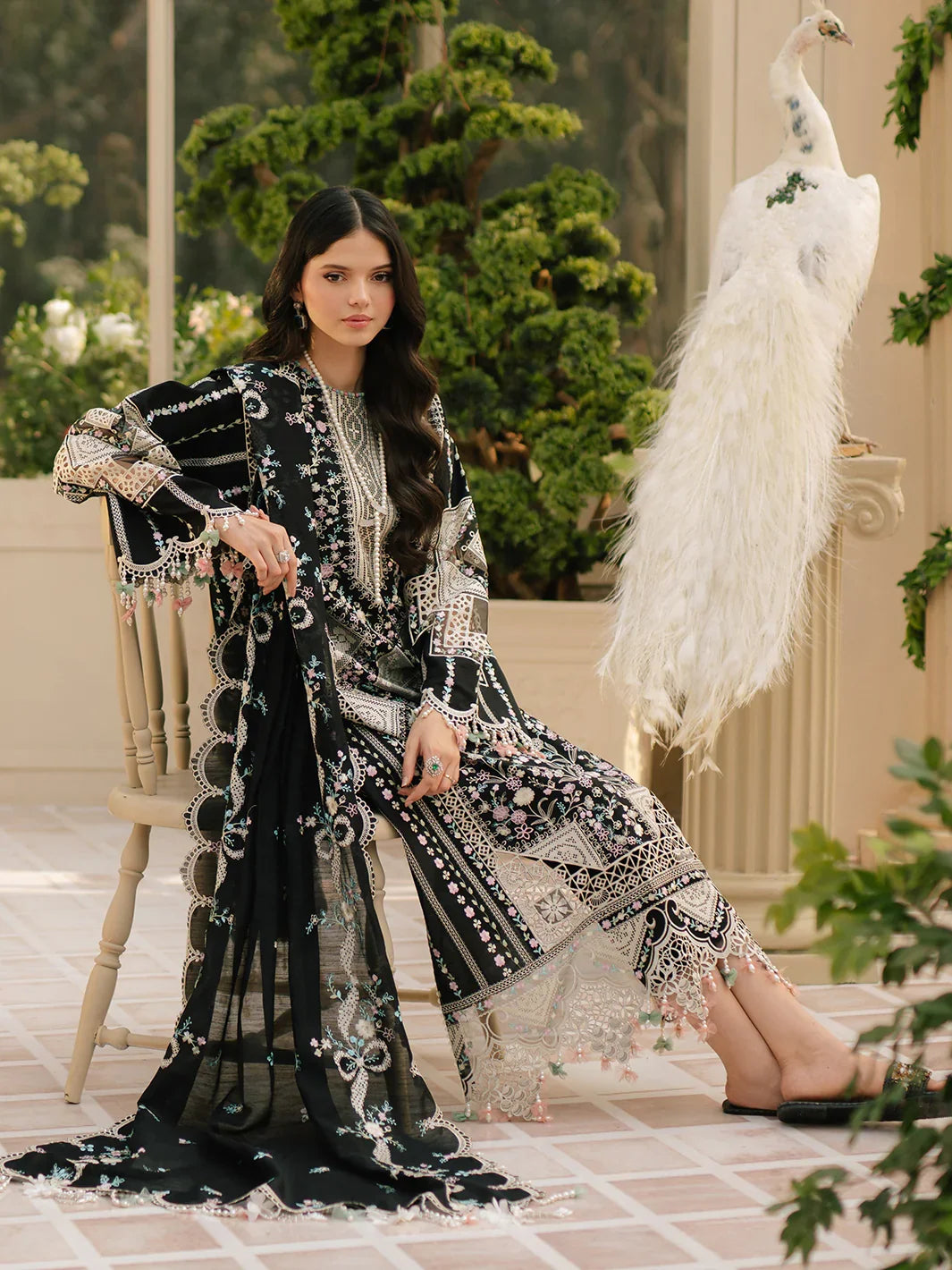 BIN ILYAS - 3PC Luxury Dhanak Embroidered Suit (SYT-544)