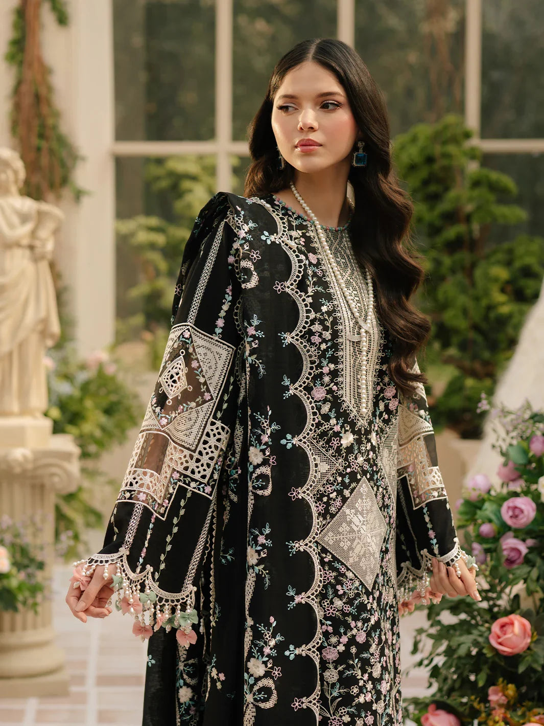 BIN ILYAS - 3PC Luxury Dhanak Embroidered Suit (SYT-544)