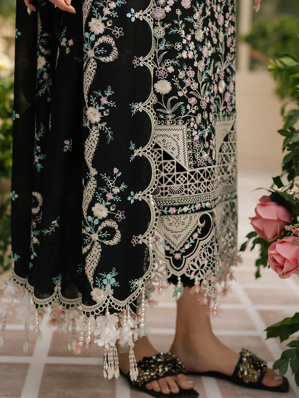 BIN ILYAS - 3PC Luxury Dhanak Embroidered Suit (SYT-544)