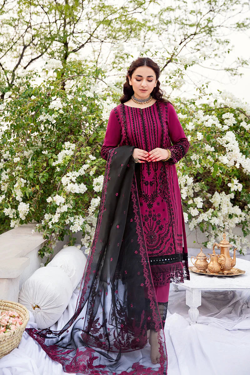 RANG RASIYA-3PC LAWN EMBROIDERED WITH ORGANZA EMBROIDERED DUPATTA-D-3530