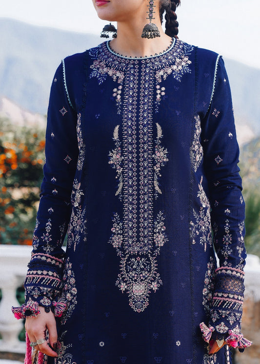 Hussain Rehar Unstitched Dhanak 3PC With Printed Shawl