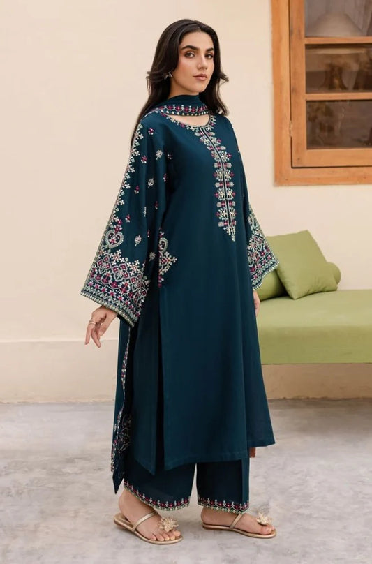 Batik - 3PC Lawn Embroidered Shirt with Embroidered Chiffon Dupatta (Unstitched)