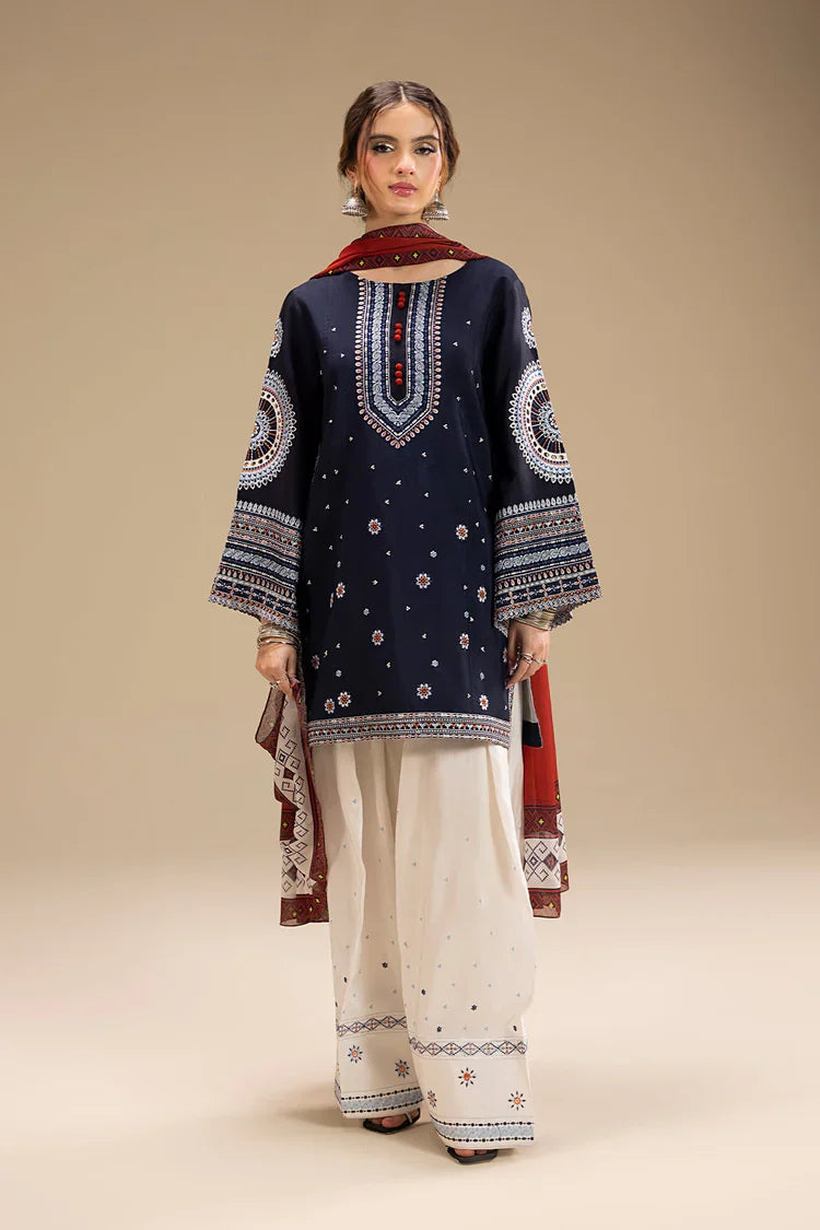 BAROQUE UNSTITCHED 3PC DHANAK EMBROIDERED WITH DIGITAL PRINT SHAWL