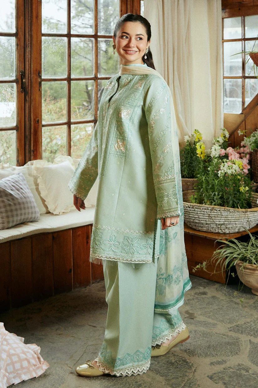 ZAHRA SHAHJAHAN-3PC LAWN EMBROIDERED SHIRT WITH LAWN EMBROIDERED DUPATTA AND LAWN TROUSER-D-3531