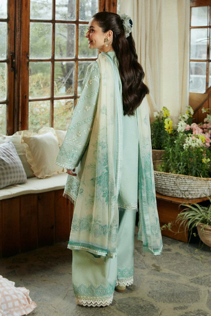 ZAHRA SHAHJAHAN-3PC LAWN EMBROIDERED SHIRT WITH LAWN EMBROIDERED DUPATTA AND LAWN TROUSER-D-3531