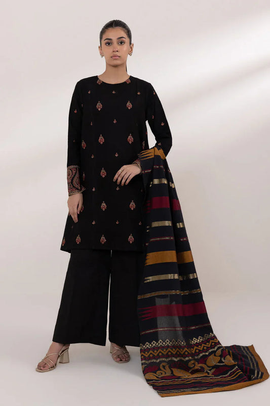 SAPPHIRE- 3PC LAWN EMBROIDERED SHIRT WITH MONARK PRINT DUPATTA AND TROUSER-D-3593