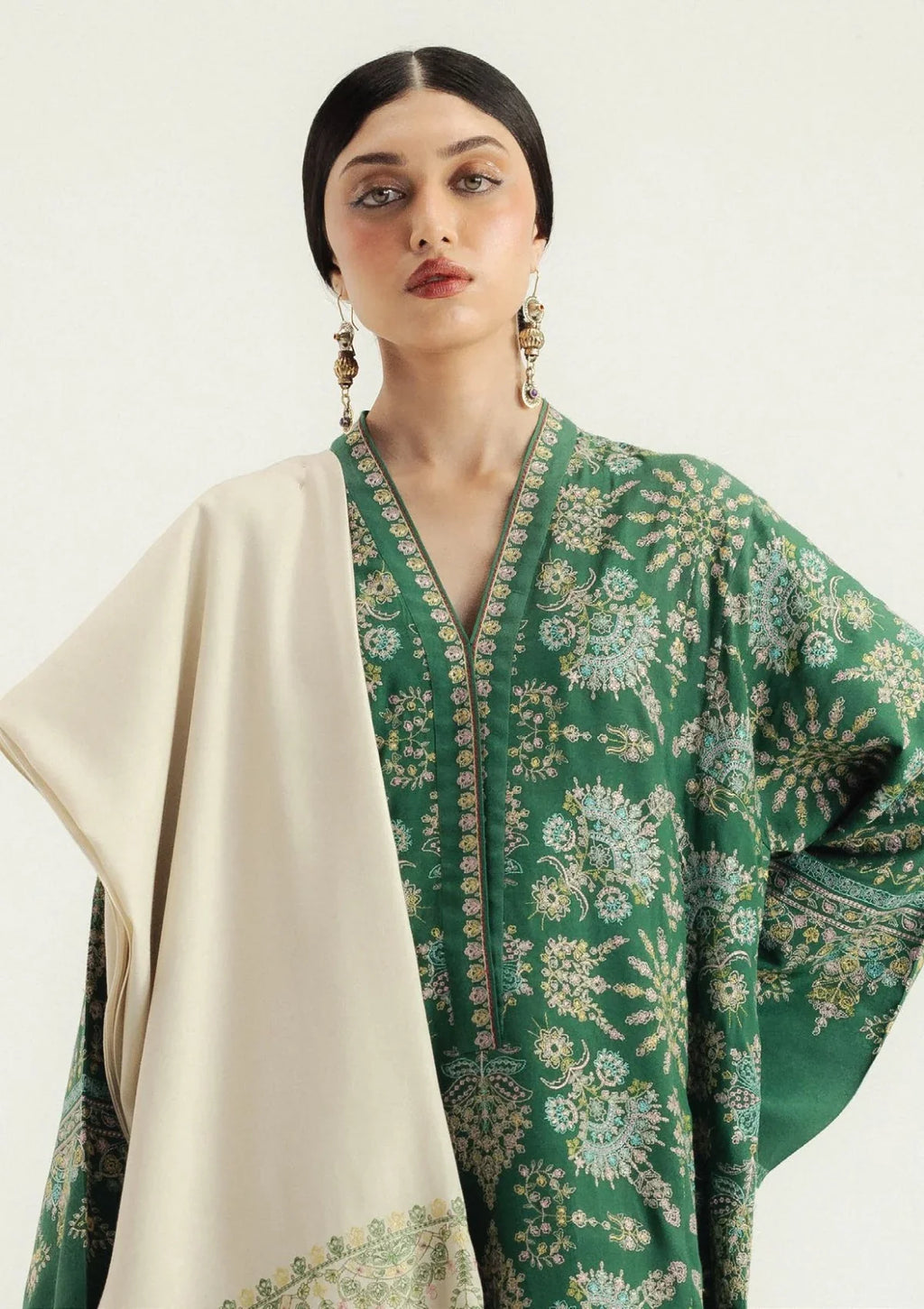 Zara Shahjahan- 3PC Luxury Dhanak Embroidered Suit (SYT-508)