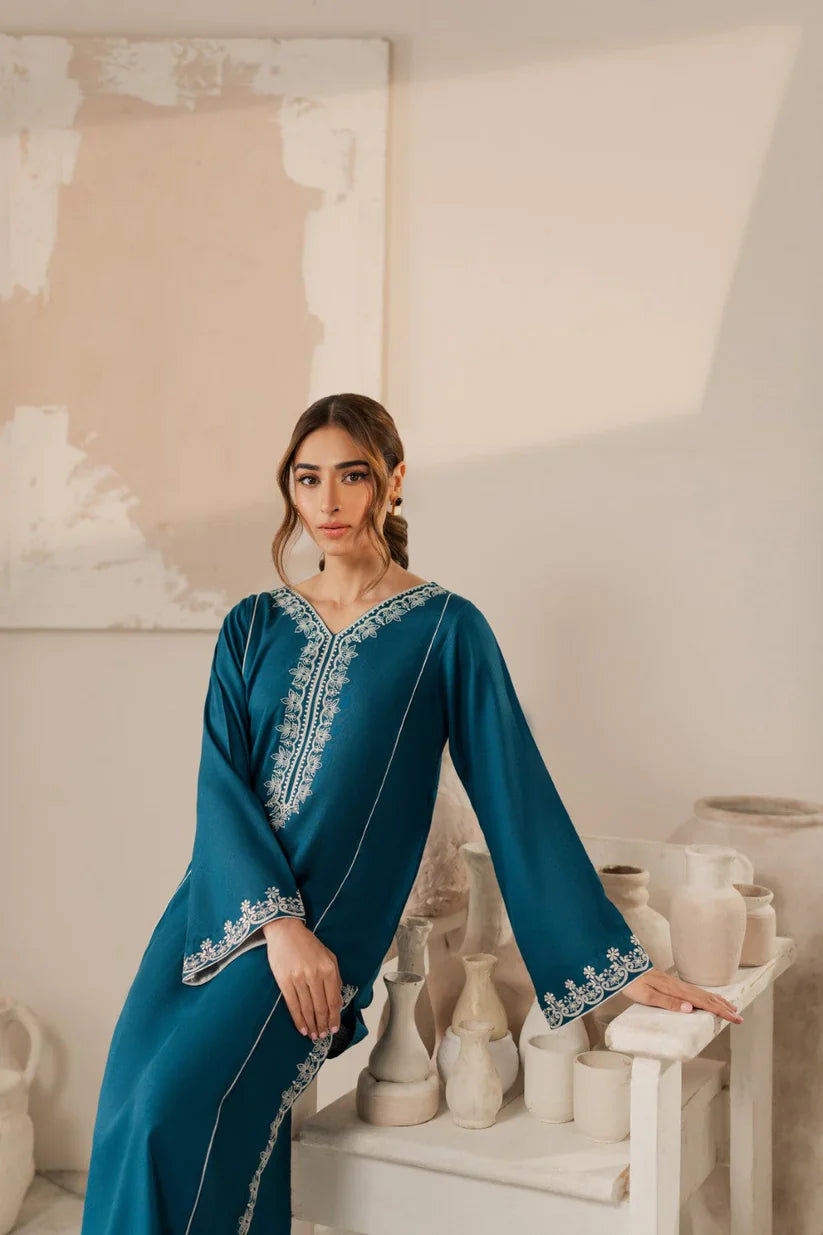 Vintage-Lawn 3pc Embroidered Shirt With Bamber Chiffon Dupatta & Embroidered Trouser-D-3568