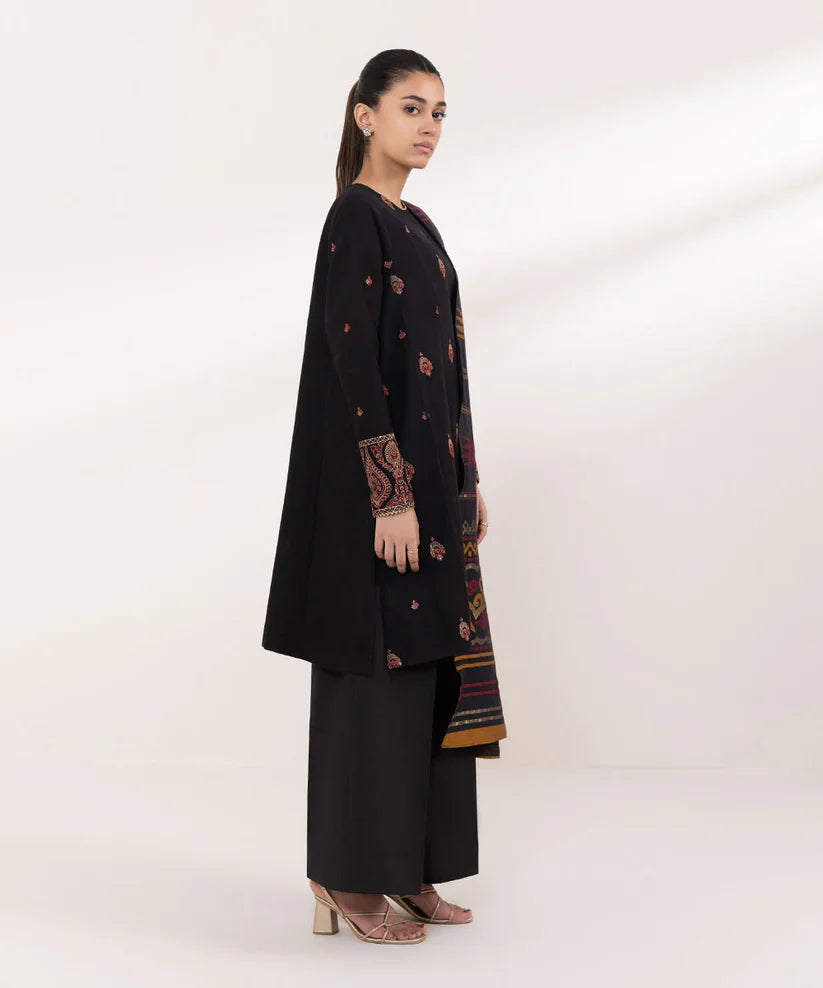 SAPPHIRE- 3PC LAWN EMBROIDERED SHIRT WITH MONARK PRINT DUPATTA AND TROUSER-D-3593