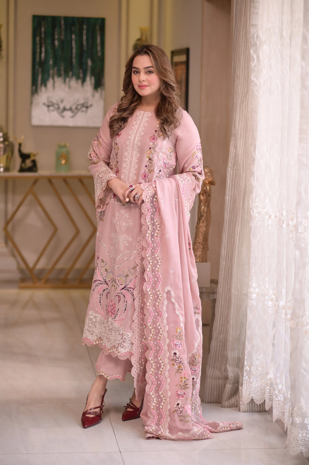 Aneelas - 3PC Luxury Dhanak Embroidered Suit (SYT-550)