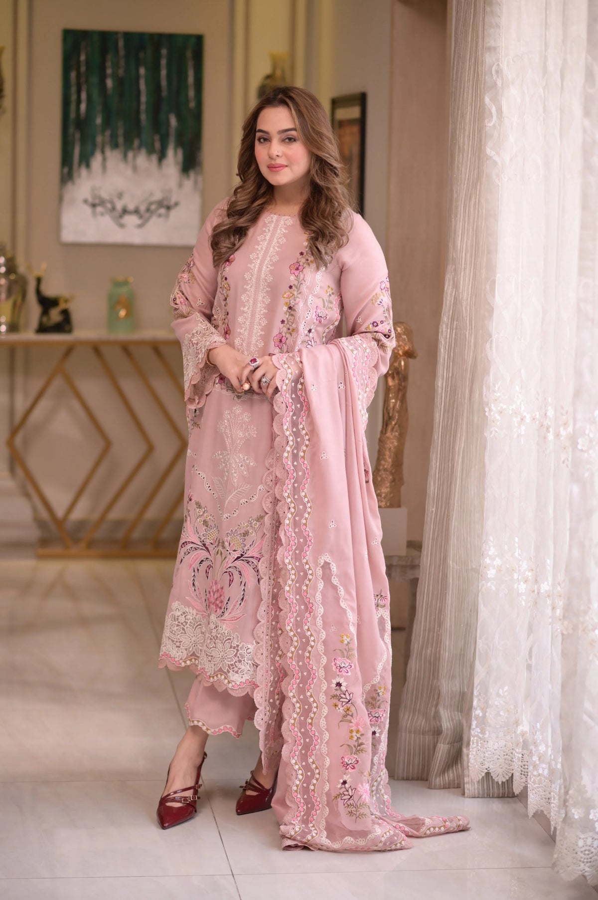 Aneelas - 3PC Luxury Dhanak Embroidered Suit (SYT-550)