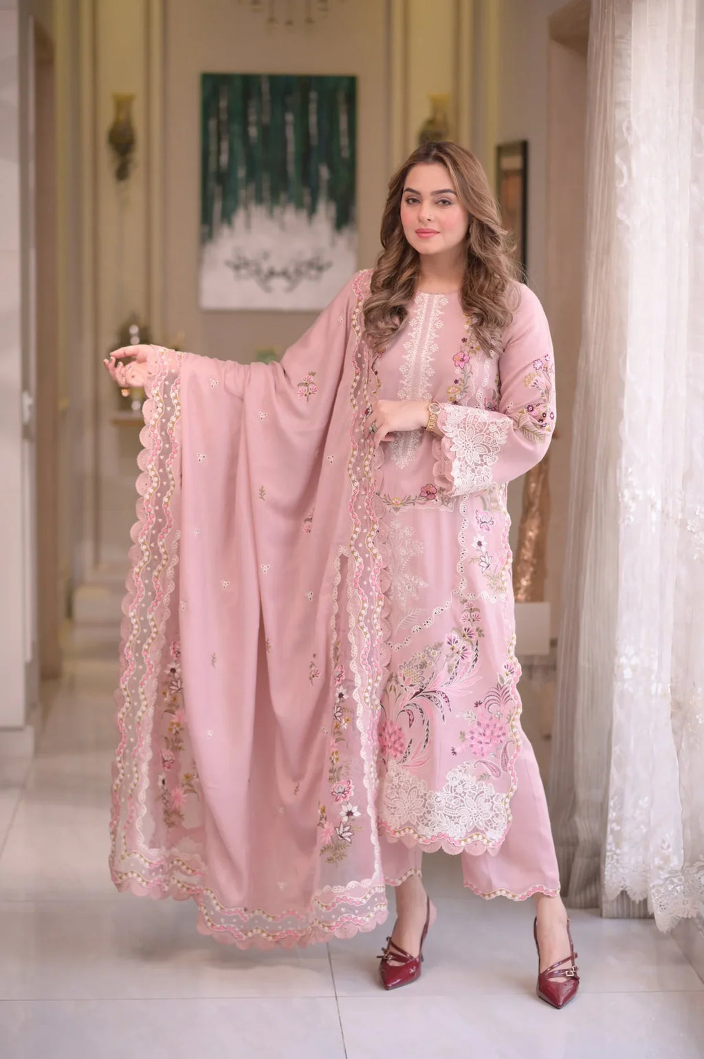 Aneelas - 3PC Luxury Dhanak Embroidered Suit (SYT-550)