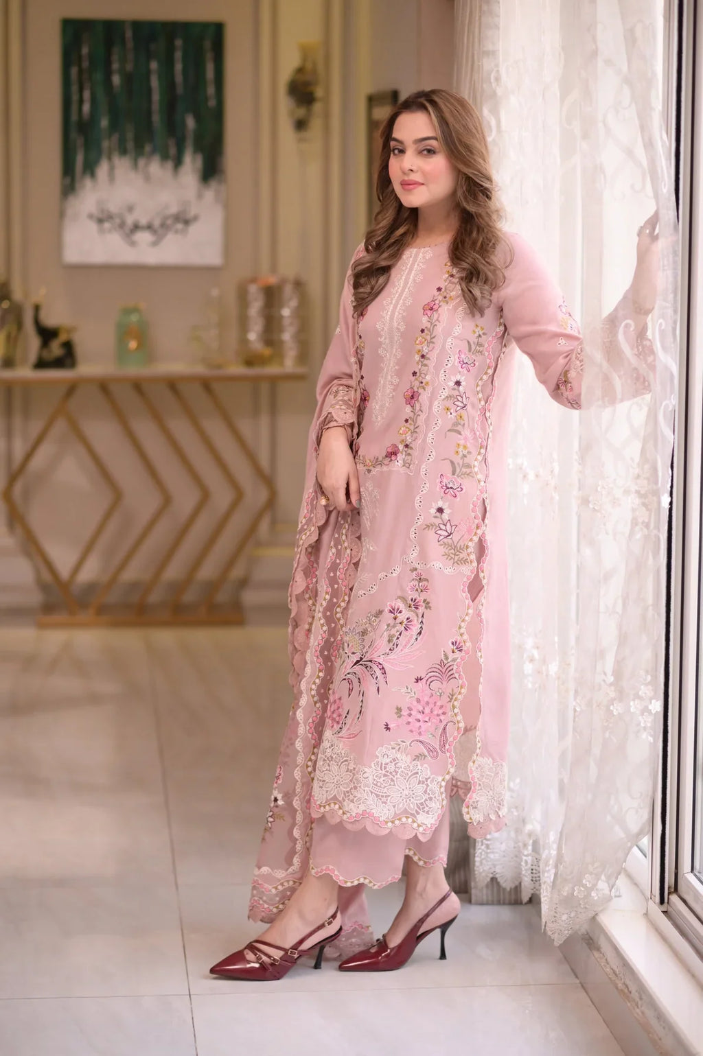 Aneelas - 3PC Luxury Dhanak Embroidered Suit (SYT-550)