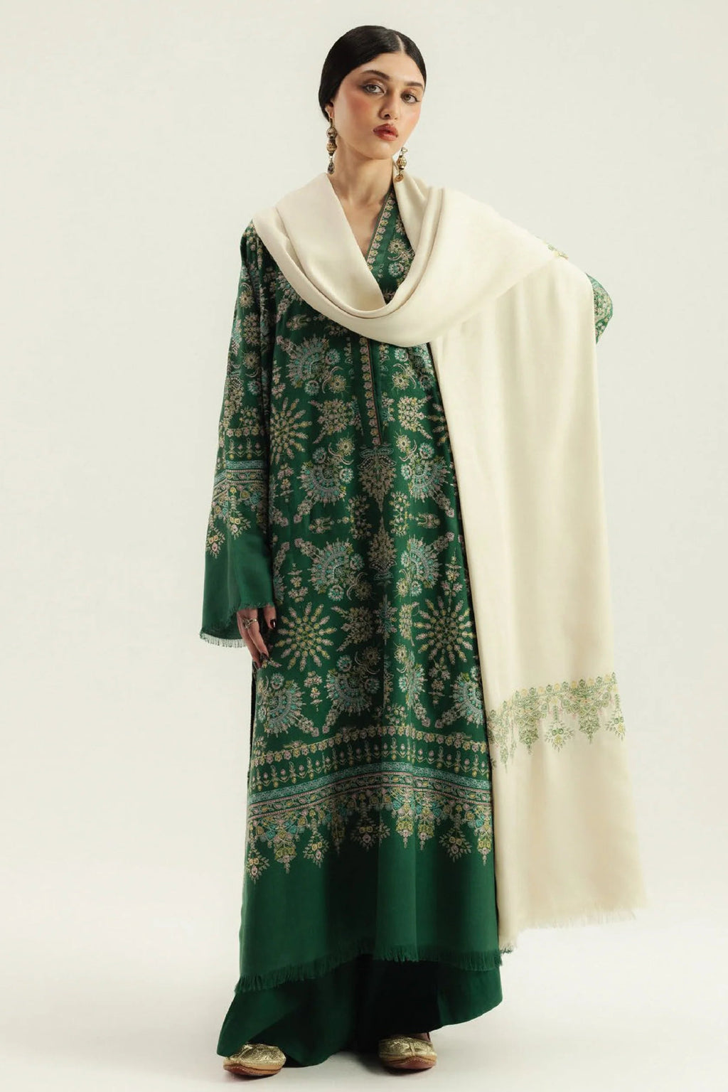 Zara Shahjahan- 3PC Luxury Dhanak Embroidered Suit (SYT-508)