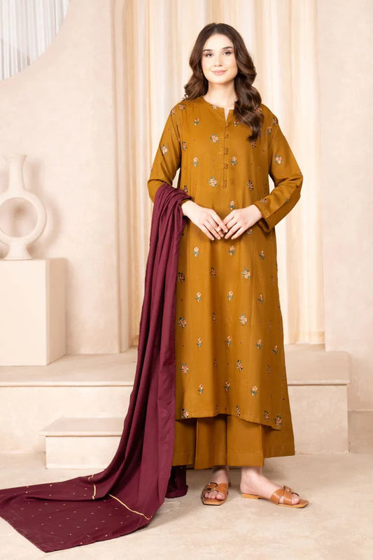 LAZULI- 3PC LAWN EMBROIDERED SHIRT LAWN EMBROIDERED DUPATTA AND TROUSER-D-3543