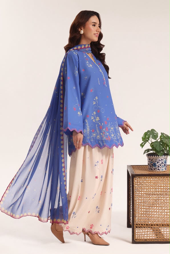 ETHNIC - 3PC Luxury Dhanak Embroidered Suit (SYT-553)