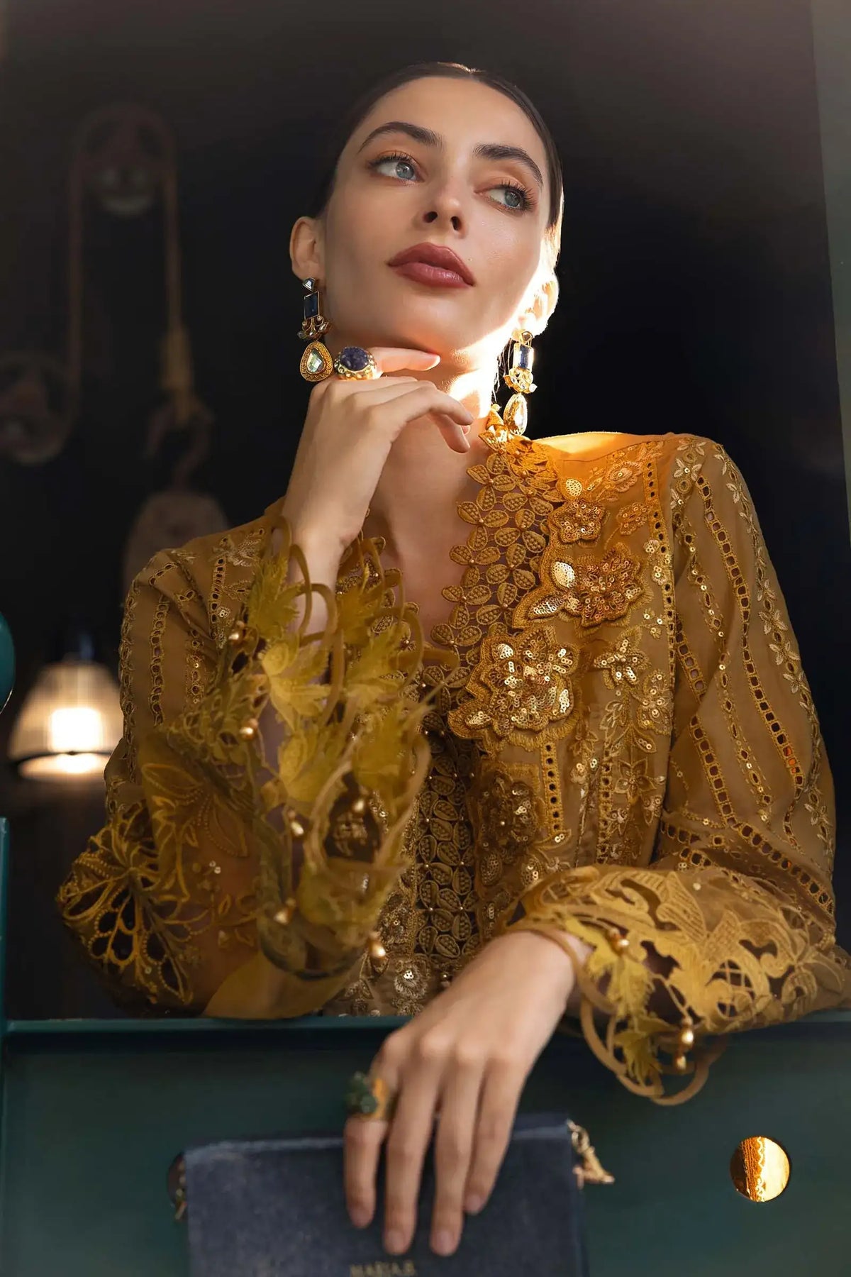 Maria.B - 3PC Luxury Dhanak Embroidered Suit (SYT-554)