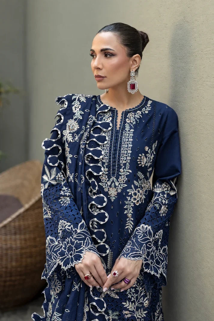 Akbar Aslam - 3PC Luxury Dhanak Embroidered Suit (SYT-555)