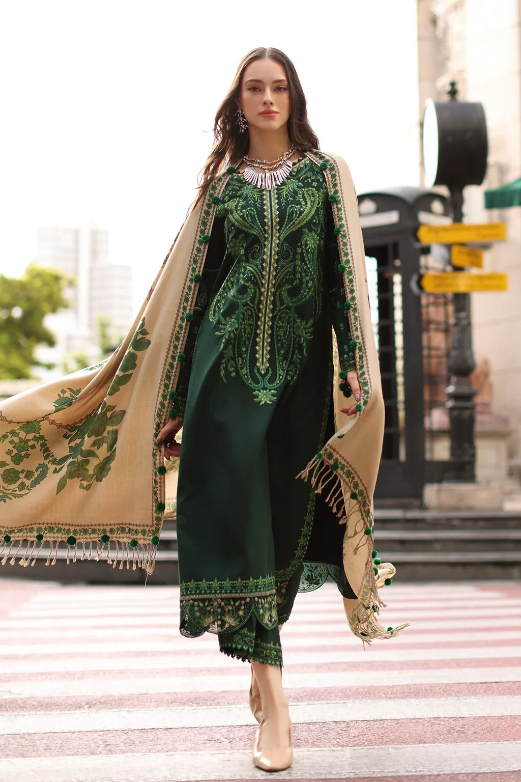 Charizma - 3PC Luxury Dhanak Embroidered Suit (SYT-509)