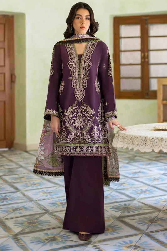 SERAN- 3PC LAWN EMBROIDERED SHIRT MONARK PRINTED DUPATTA AND TROUSER-D-2824