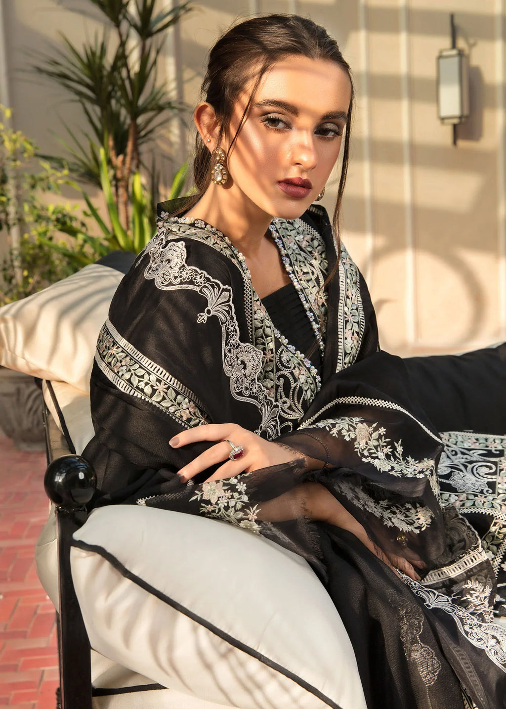 Crimson - 3PC Luxury Viscose Embroidered Suit (SYT-559)