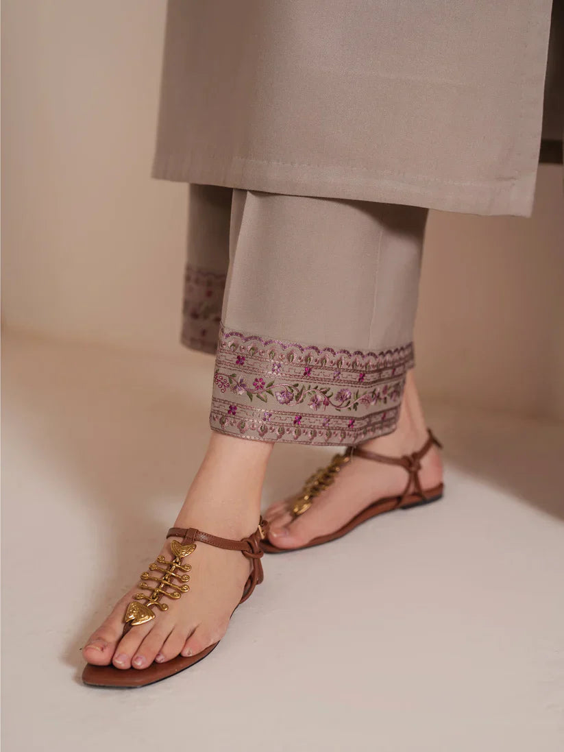 GARNET-3PC LAWN EMBROIDERED SHIRT WITH MONARK PRINT DUPATTA AND TROUSER-D-3534