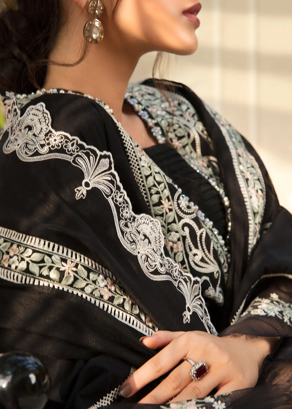 Crimson - 3PC Luxury Viscose Embroidered Suit (SYT-559)