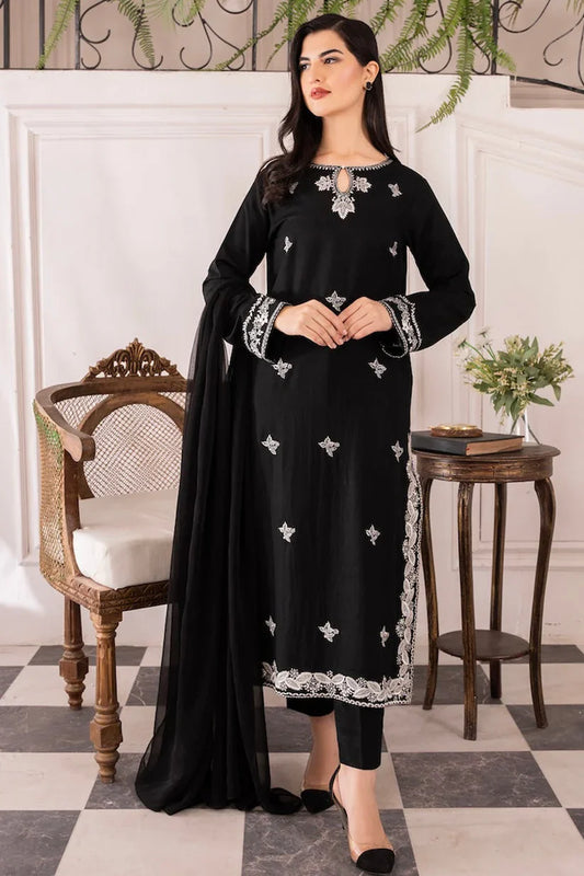 ASIM JOFA-3PC LAWN EMBROIDERED SHIRT WITH BAMBER CHIFFON DUPATTA AND LAWN TROUSER-D-3576