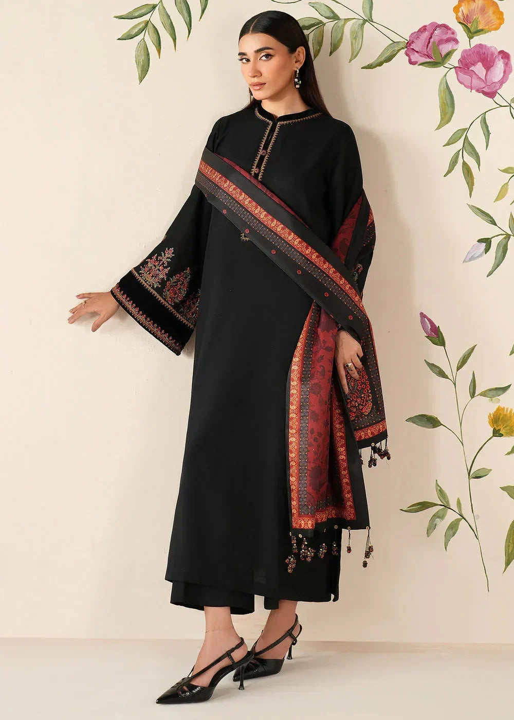 Baroque - 3PC Dhanak Embroidered Suit (SYT-560)