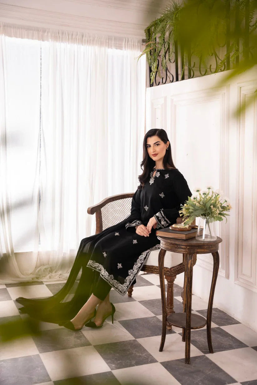 ASIM JOFA-3PC LAWN EMBROIDERED SHIRT WITH BAMBER CHIFFON DUPATTA AND LAWN TROUSER-D-3576