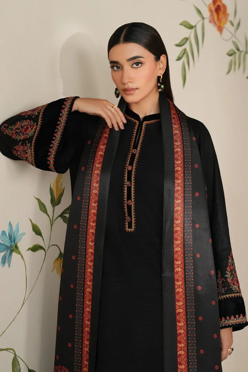 Baroque - 3PC Dhanak Embroidered Suit (SYT-560)