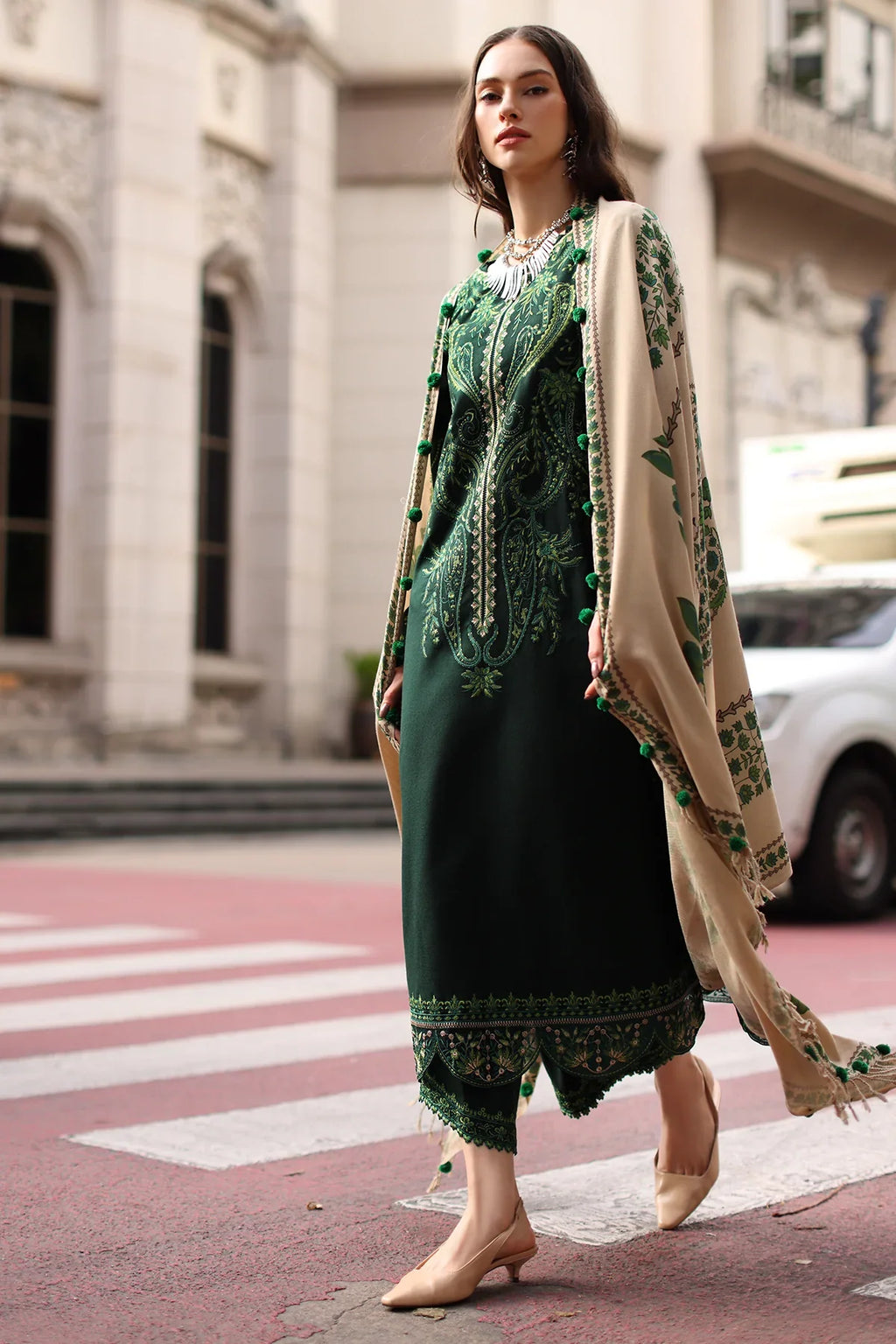 Charizma - 3PC Luxury Dhanak Embroidered Suit (SYT-509)