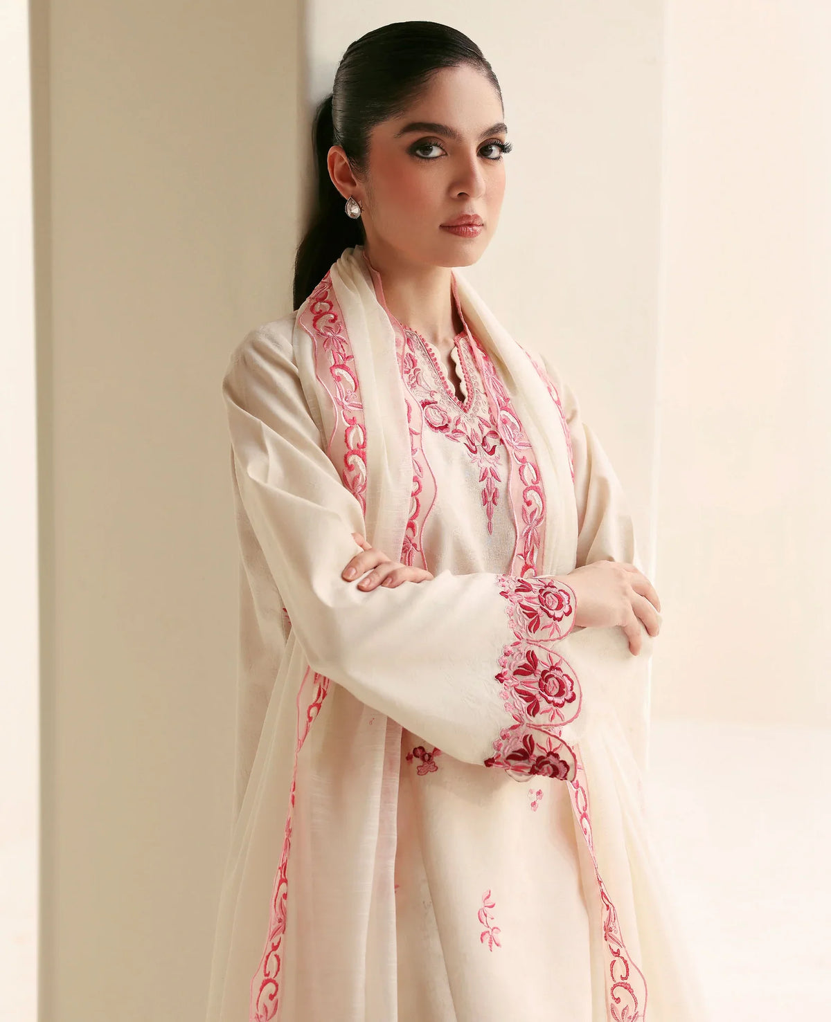 Republic - 3PC Dhanak Embroidered Suit (SYT-561)