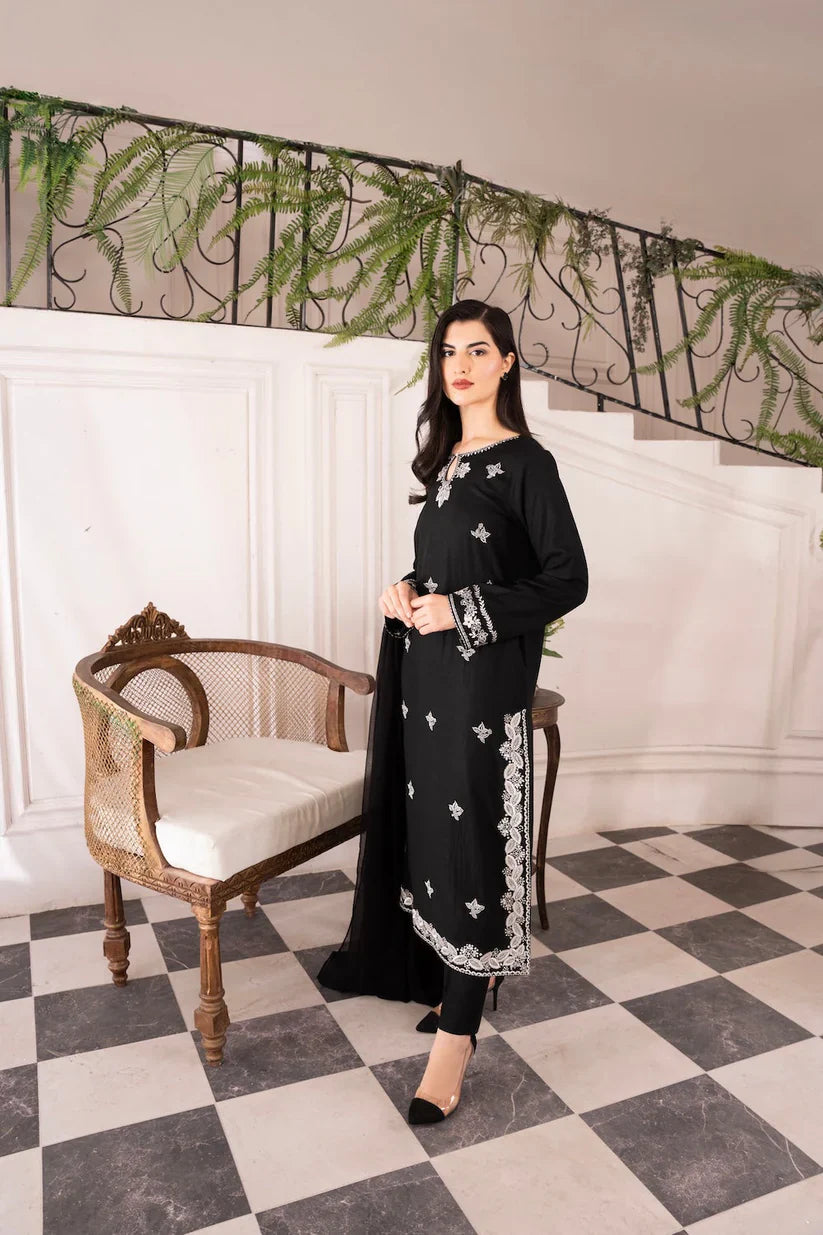 ASIM JOFA-3PC LAWN EMBROIDERED SHIRT WITH BAMBER CHIFFON DUPATTA AND LAWN TROUSER-D-3576