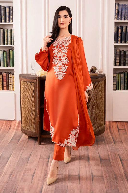 ASIM JOFA-3PC LAWN EMBROIDERED SHIRT WITH BAMBER CHIFFON DUPATTA AND LAWN TROUSER-D-3578