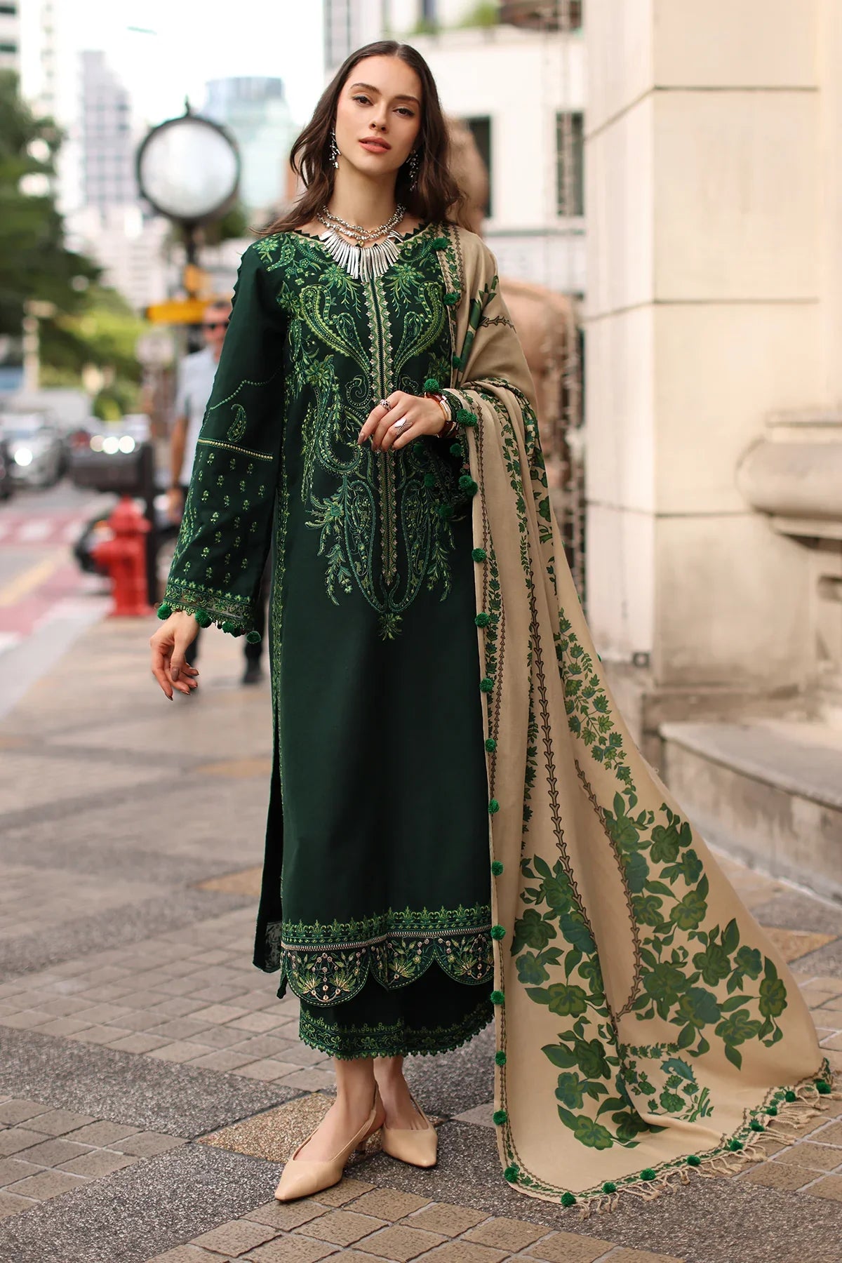 Charizma - 3PC Luxury Dhanak Embroidered Suit (SYT-509)