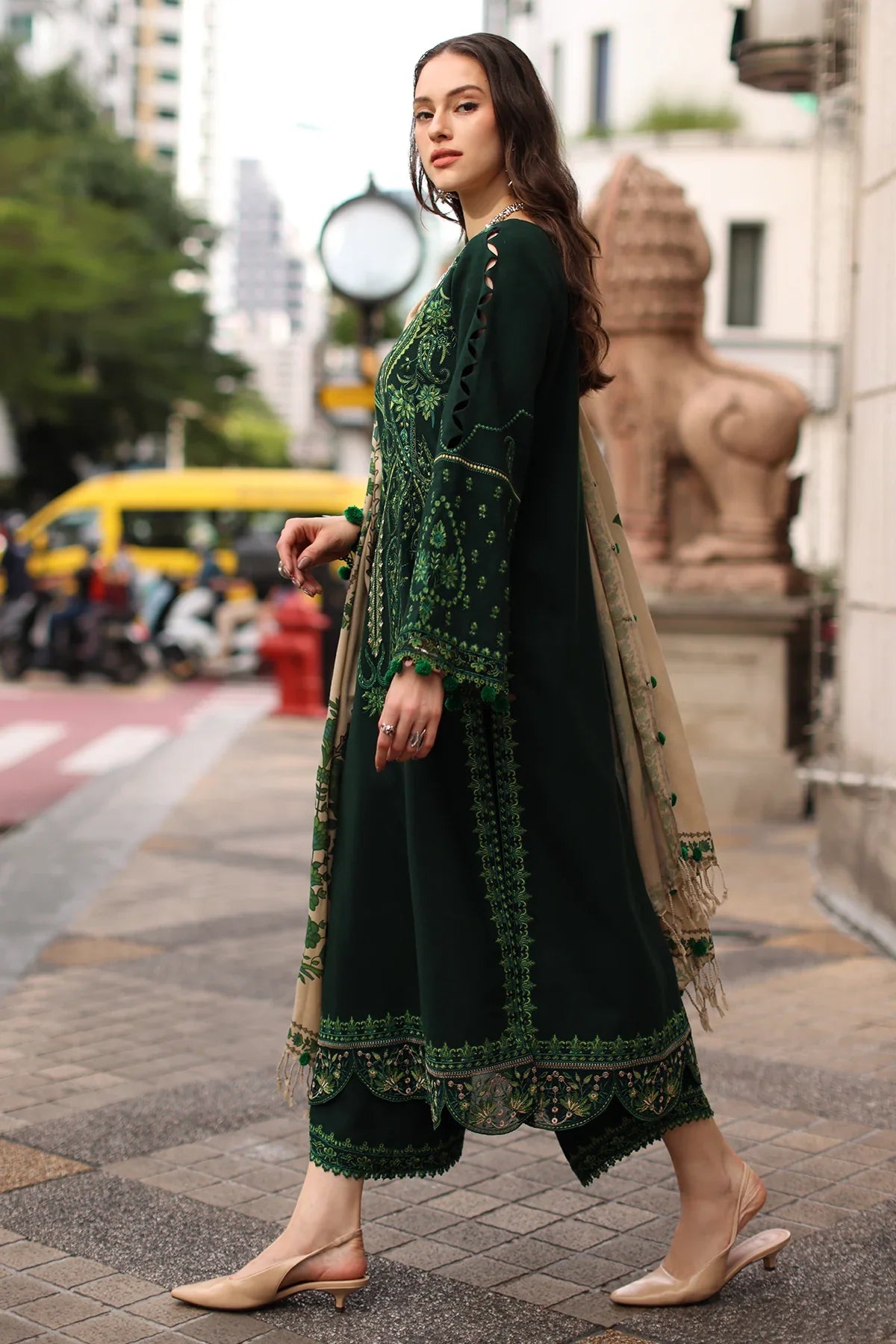 Charizma - 3PC Luxury Dhanak Embroidered Suit (SYT-509)