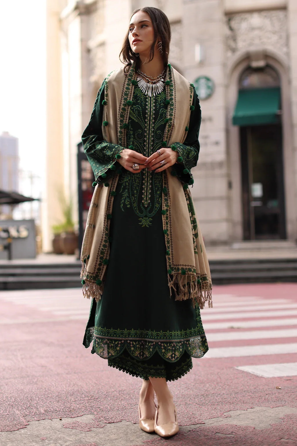 Charizma - 3PC Luxury Dhanak Embroidered Suit (SYT-509)