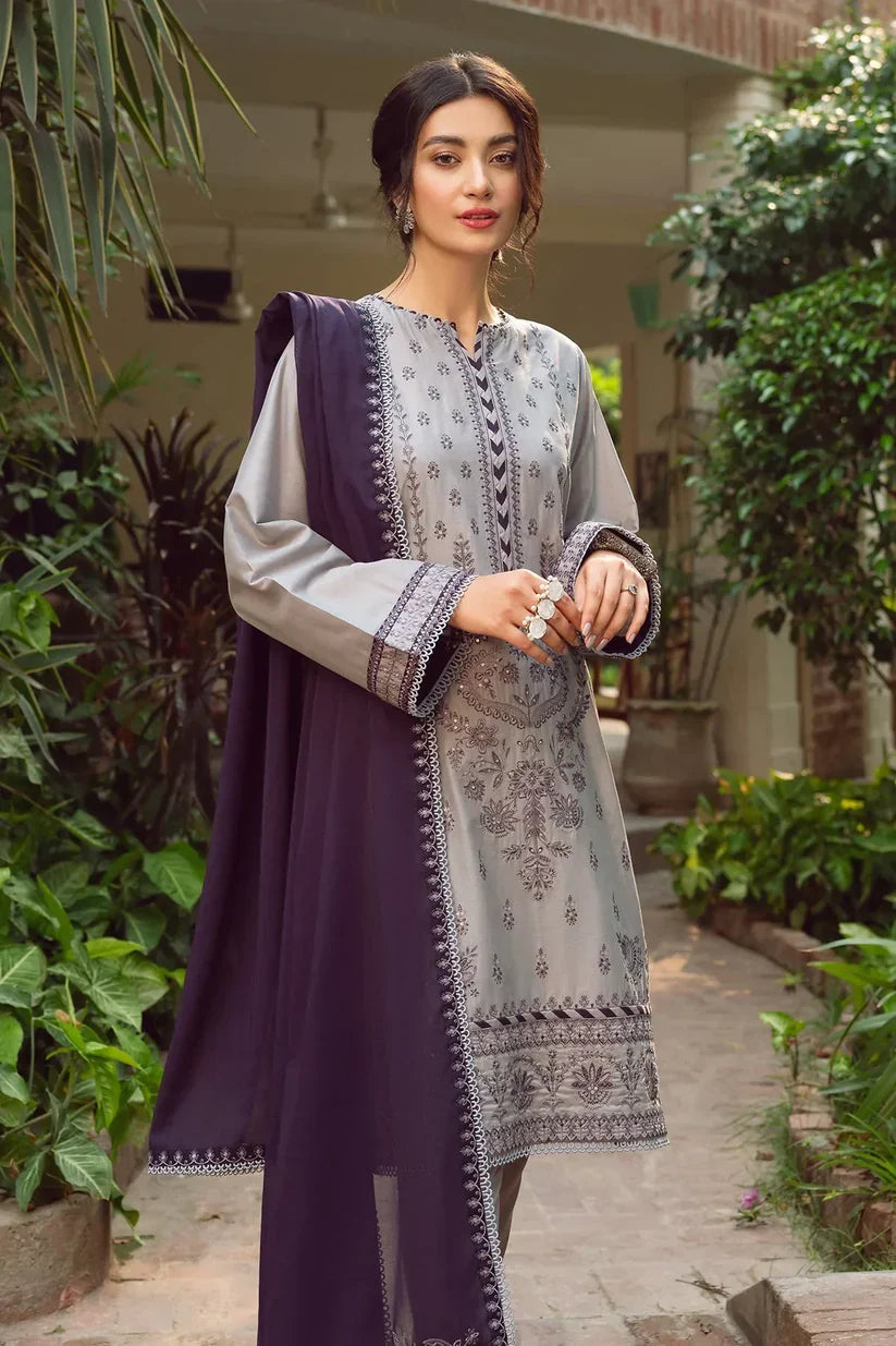 JAZMIN -3PC LAWN EMBROIDERED SHIRT WITH BAMBER CHIFFON EMBROIDERD DUPATTA-D-3527