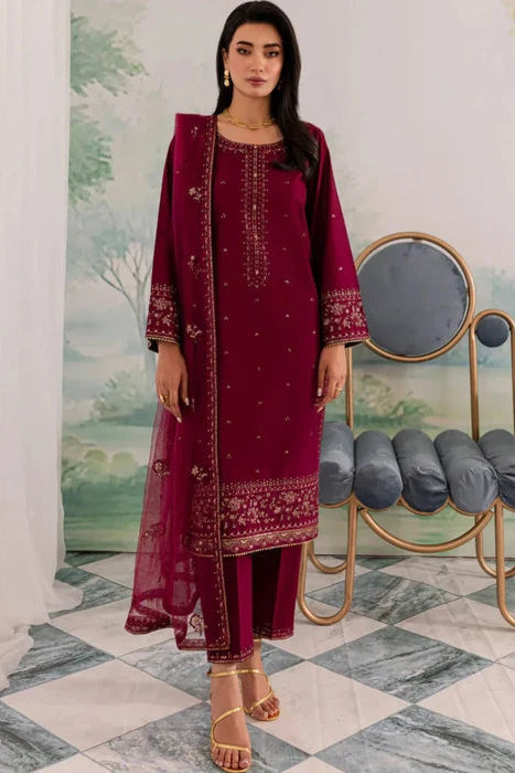 BATIK - 3PC Luxury Dhanak Embroidered Suit (SYT-510)
