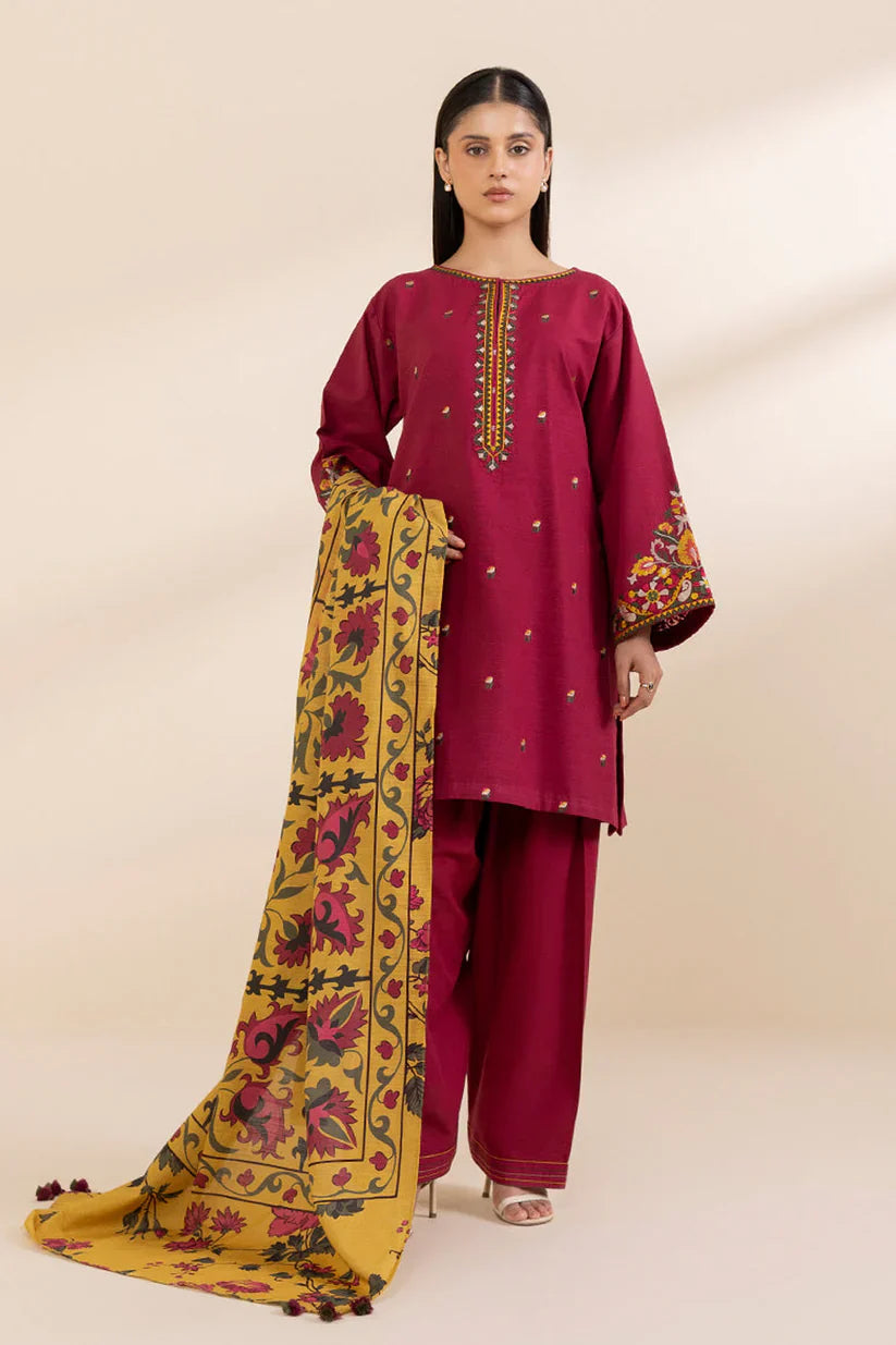 SAPPHIRE-3PC LAWN EMBROIDERED SHIRT WITH MONARK PRINT DUPATTA AND TROUSER-D-3607
