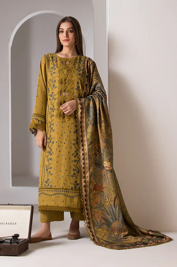 SOBIA NAZIR- 3PC LAWN EMBROIDERED SHIRT WITH MONARK PRINT DUPATTA AND TROUSER-D-3570