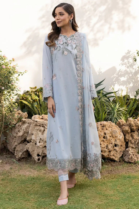 IZNIK-3PC LAWN EMBROIDERED SHIRT WITH CHIFFON EMBROIDERED DUPATTA & LAWN TROUSER-D-3608