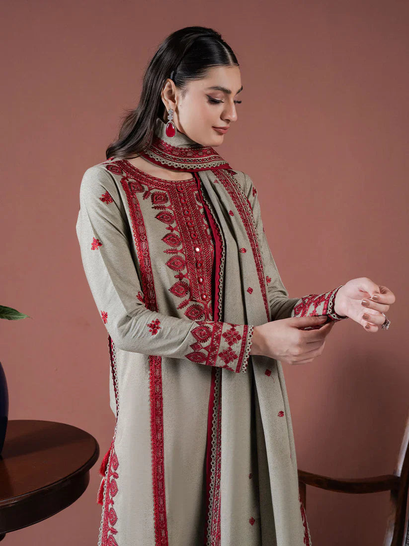 Asim Jofa-Lawn 3pc Embroidered Shirt With Lawn Embroidered Dupatta & Embroidered Trouser-D-3563