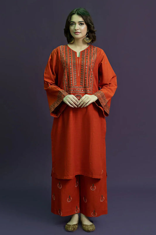 URGE-2PC LAWN EMBROIDRED SHIRT WITH AND EMBROIDRED TROUSER-D-3459