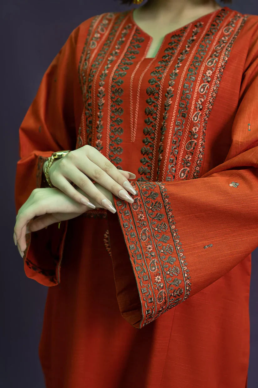 URGE-2PC LAWN EMBROIDRED SHIRT WITH AND EMBROIDRED TROUSER-D-3459