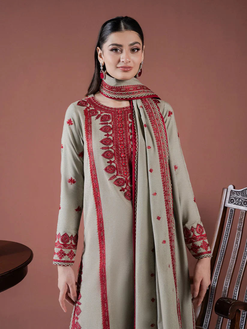 Asim Jofa-Lawn 3pc Embroidered Shirt With Lawn Embroidered Dupatta & Embroidered Trouser-D-3563