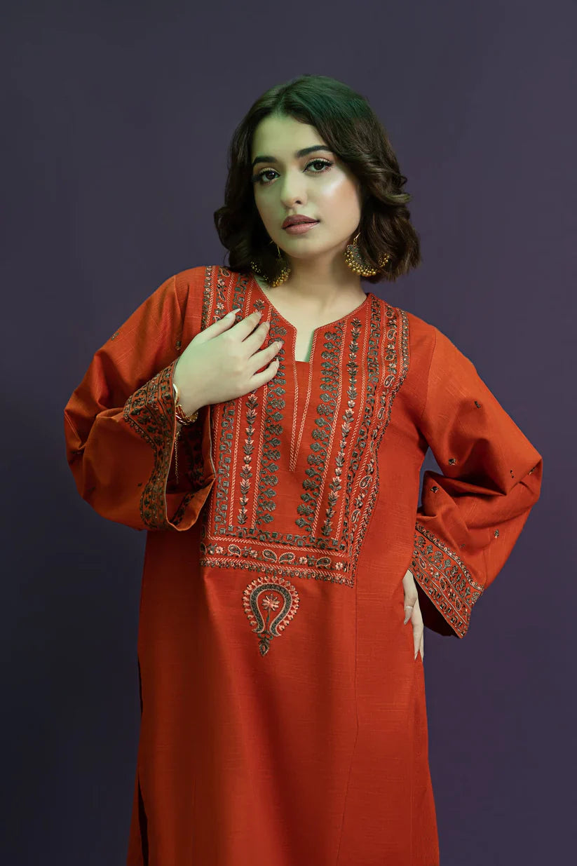 URGE-2PC LAWN EMBROIDRED SHIRT WITH AND EMBROIDRED TROUSER-D-3459