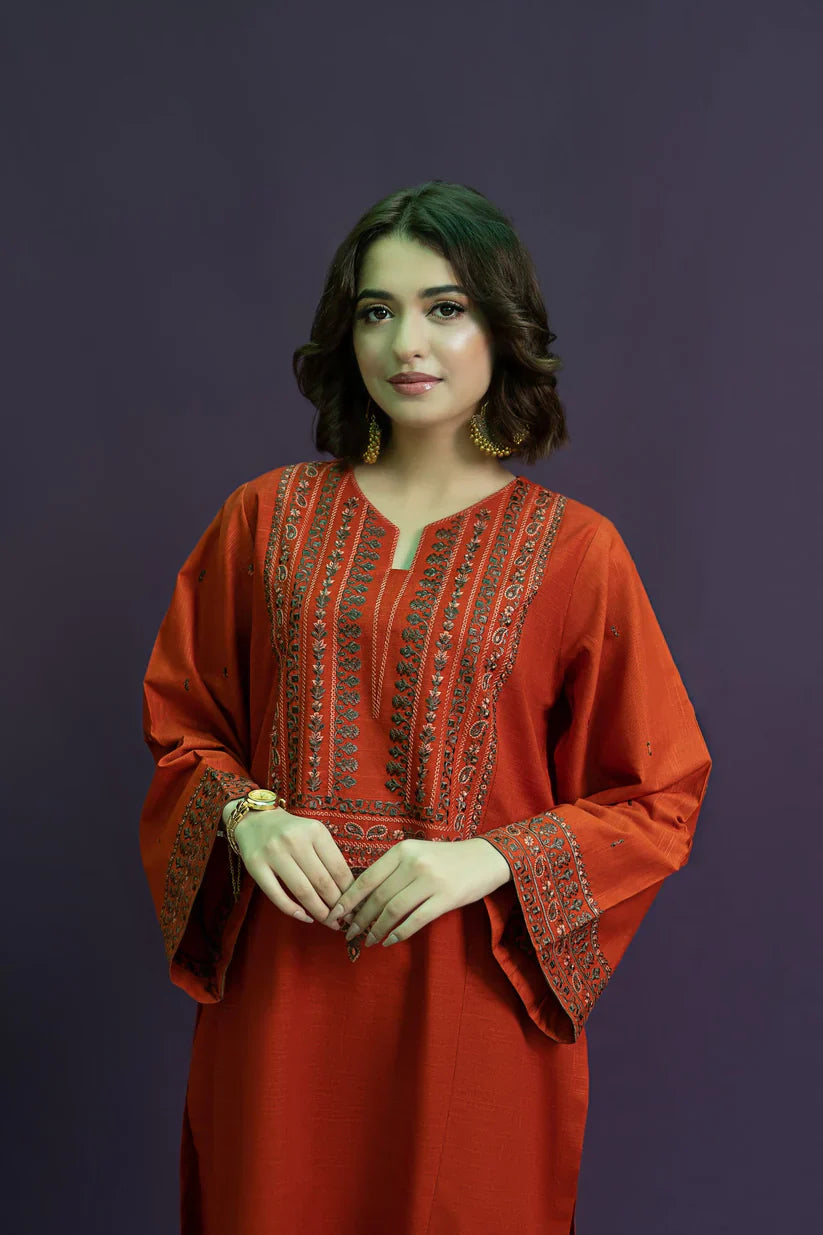 URGE-2PC LAWN EMBROIDRED SHIRT WITH AND EMBROIDRED TROUSER-D-3459